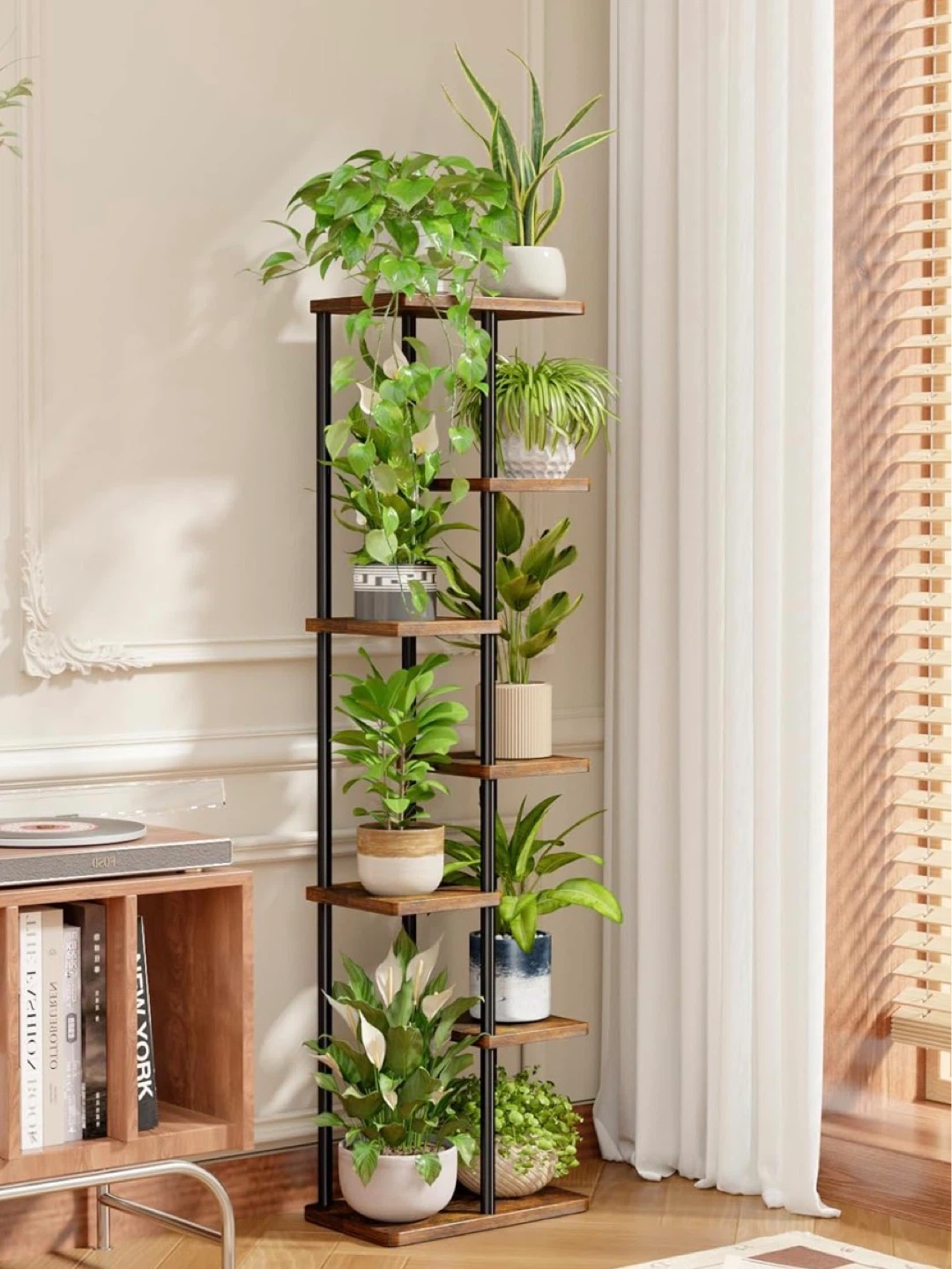 Tall Wood Plant Stand - photo 5