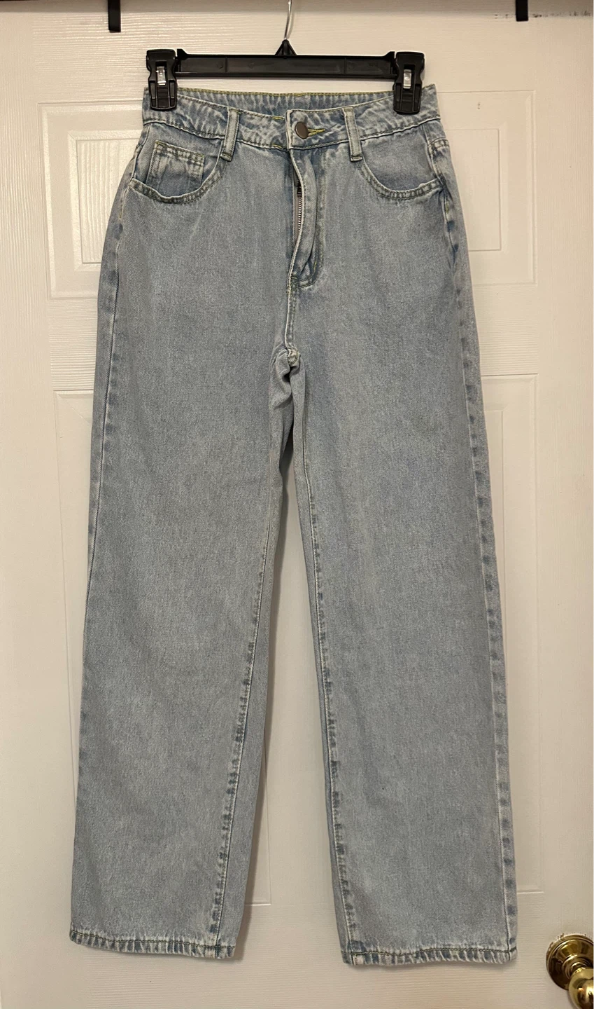 High Waist Light Wash Denim Jeans Size XS