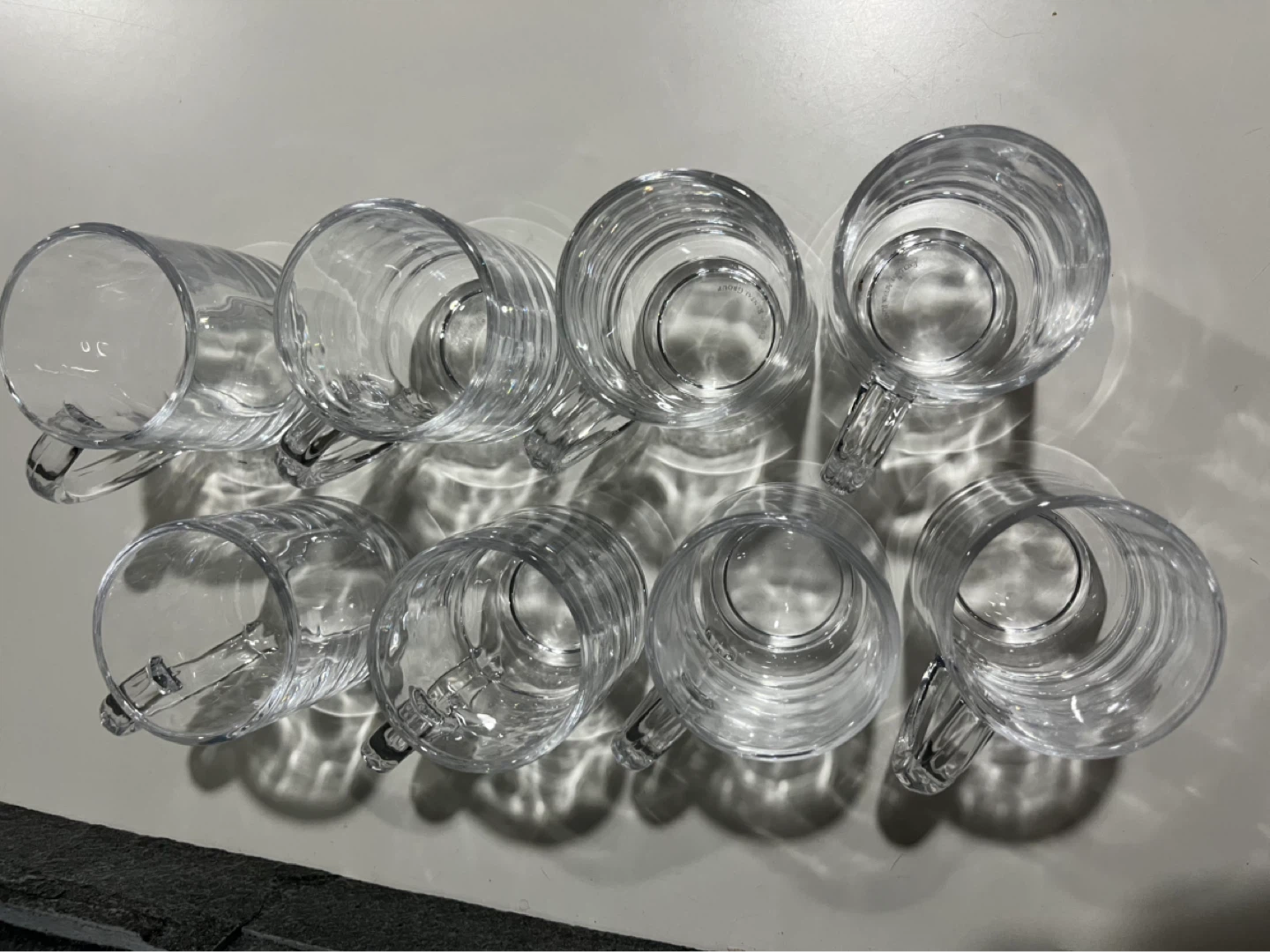 Set of 8 Clear Glass Mugs, 4” tall - photo 4