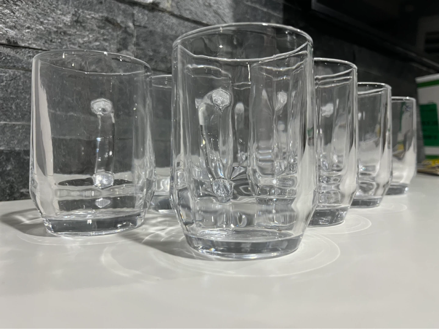 Set of 8 Clear Glass Mugs, 4” tall - photo 2