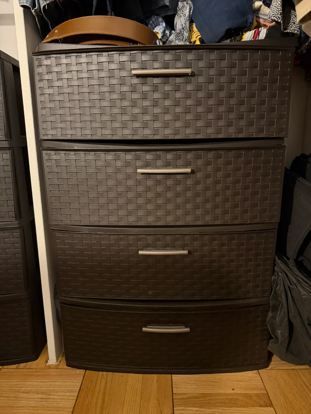 Brown 4-Drawer Plastic Storage Chest