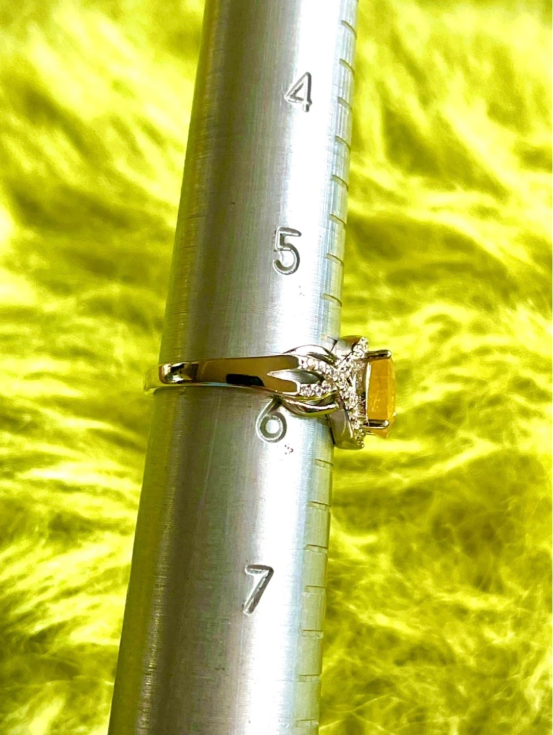 Yellow Sapphire Ring in 14 kt Gold Plated Sterling Silver - photo 3