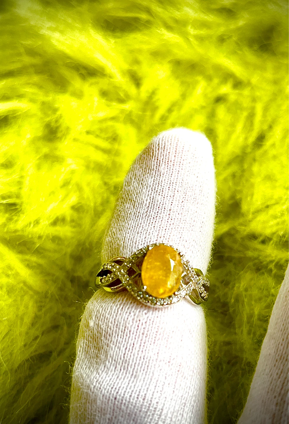 Yellow Sapphire Ring in 14 kt Gold Plated Sterling Silver - photo 2