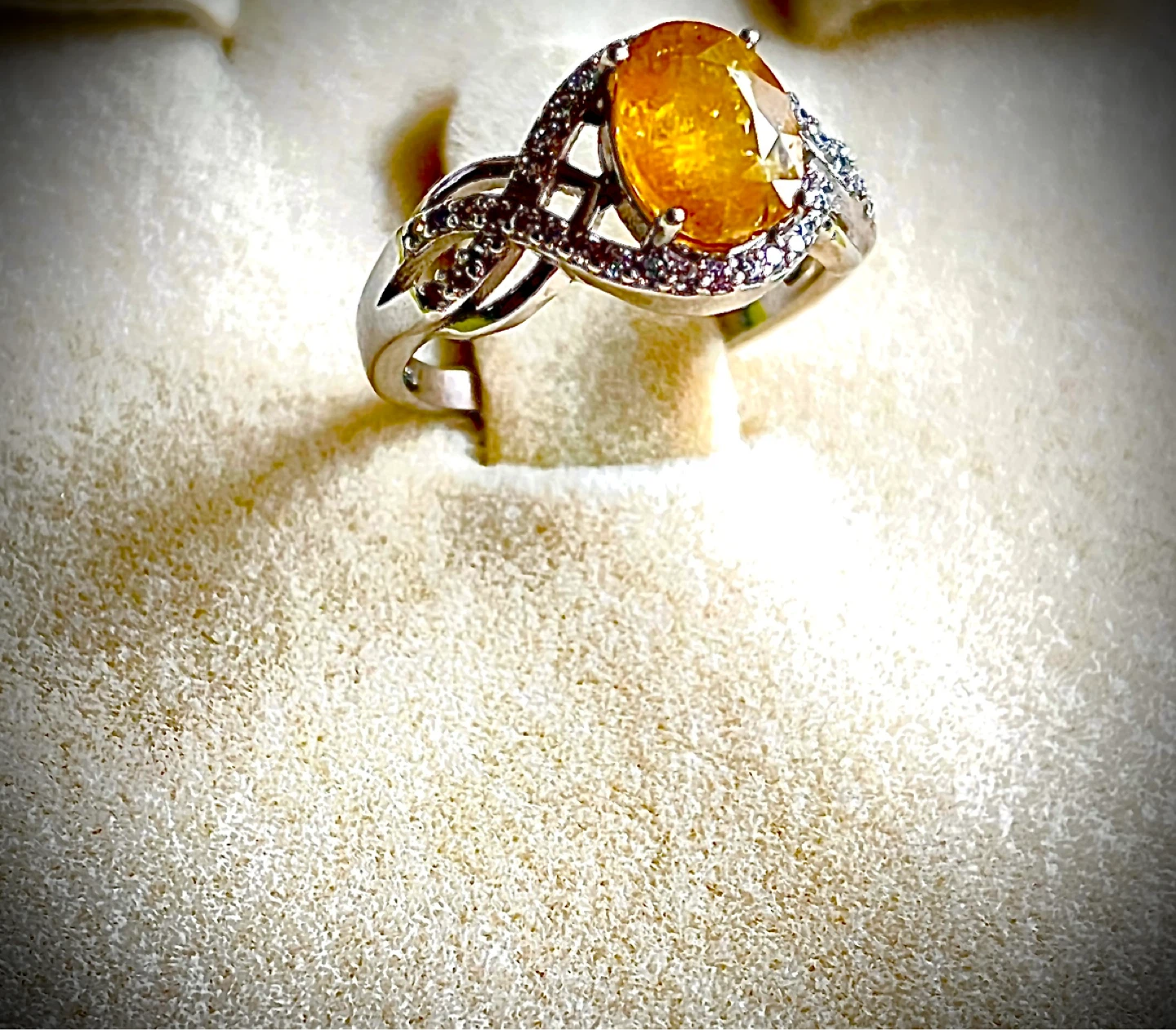 Yellow Sapphire Ring in 14 kt Gold Plated Sterling Silver