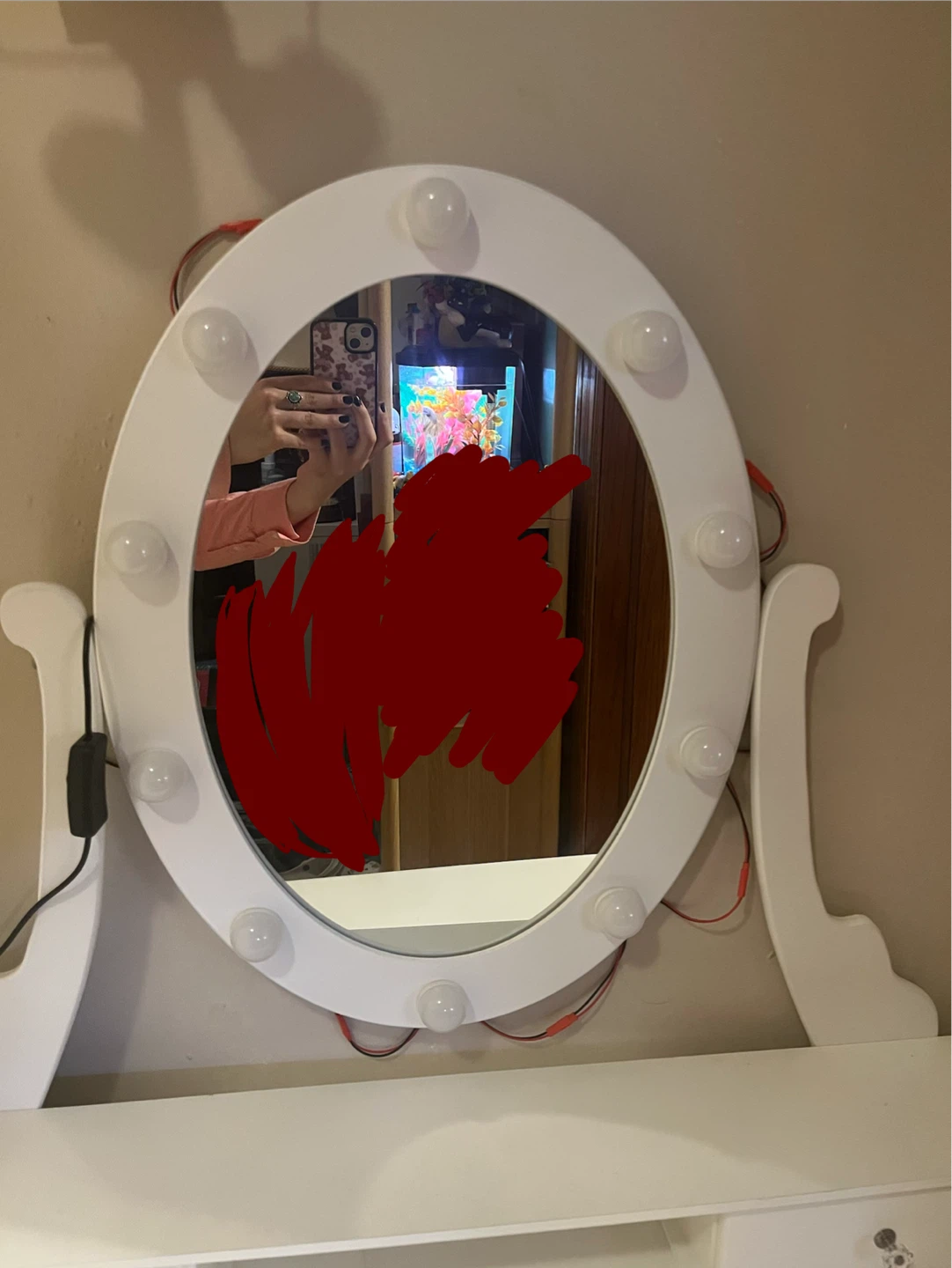 White Vanity Set with Lighted Mirror and Stool - photo 3