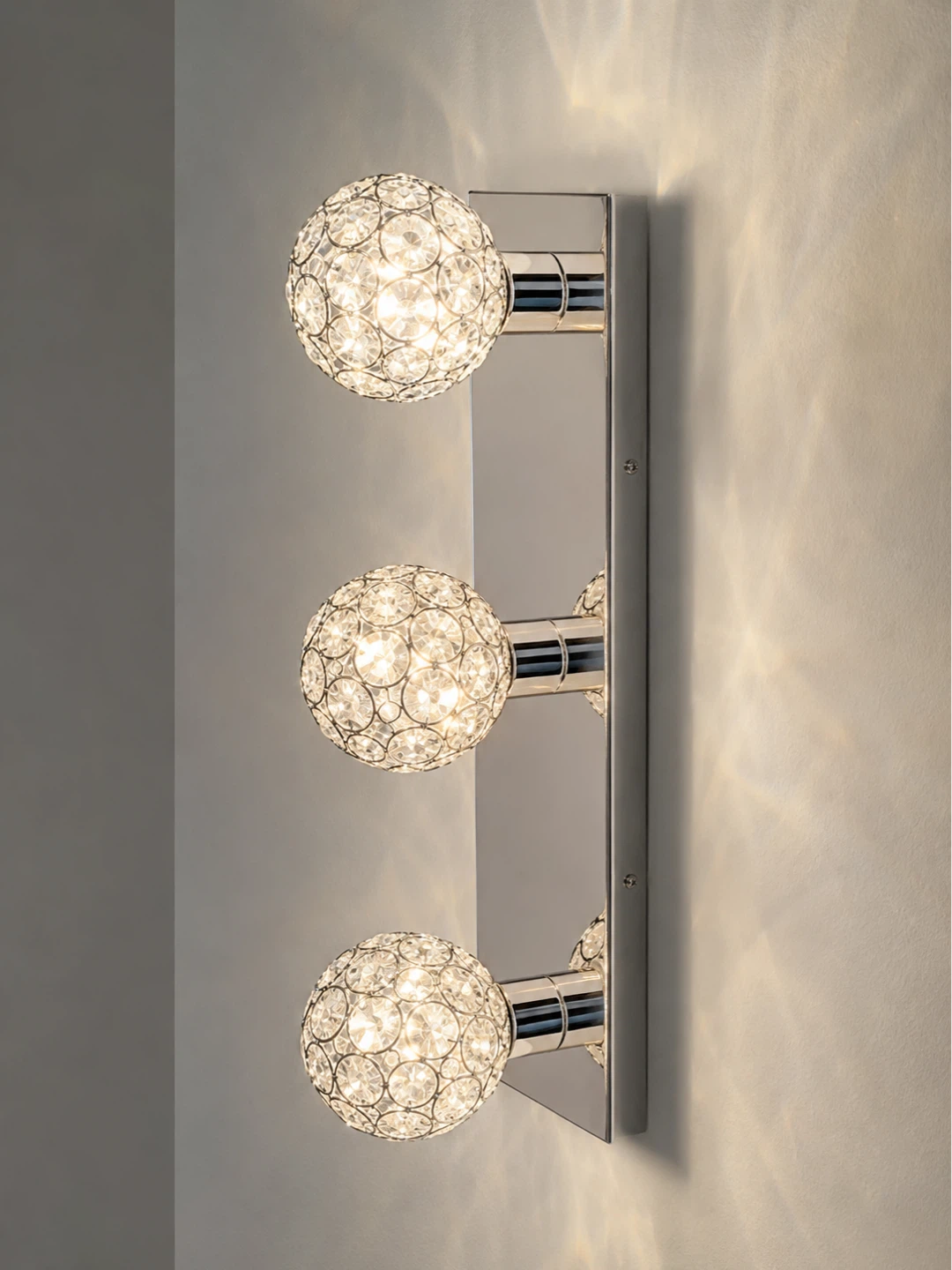 2 Crystal Ball Sconce Light Fixture