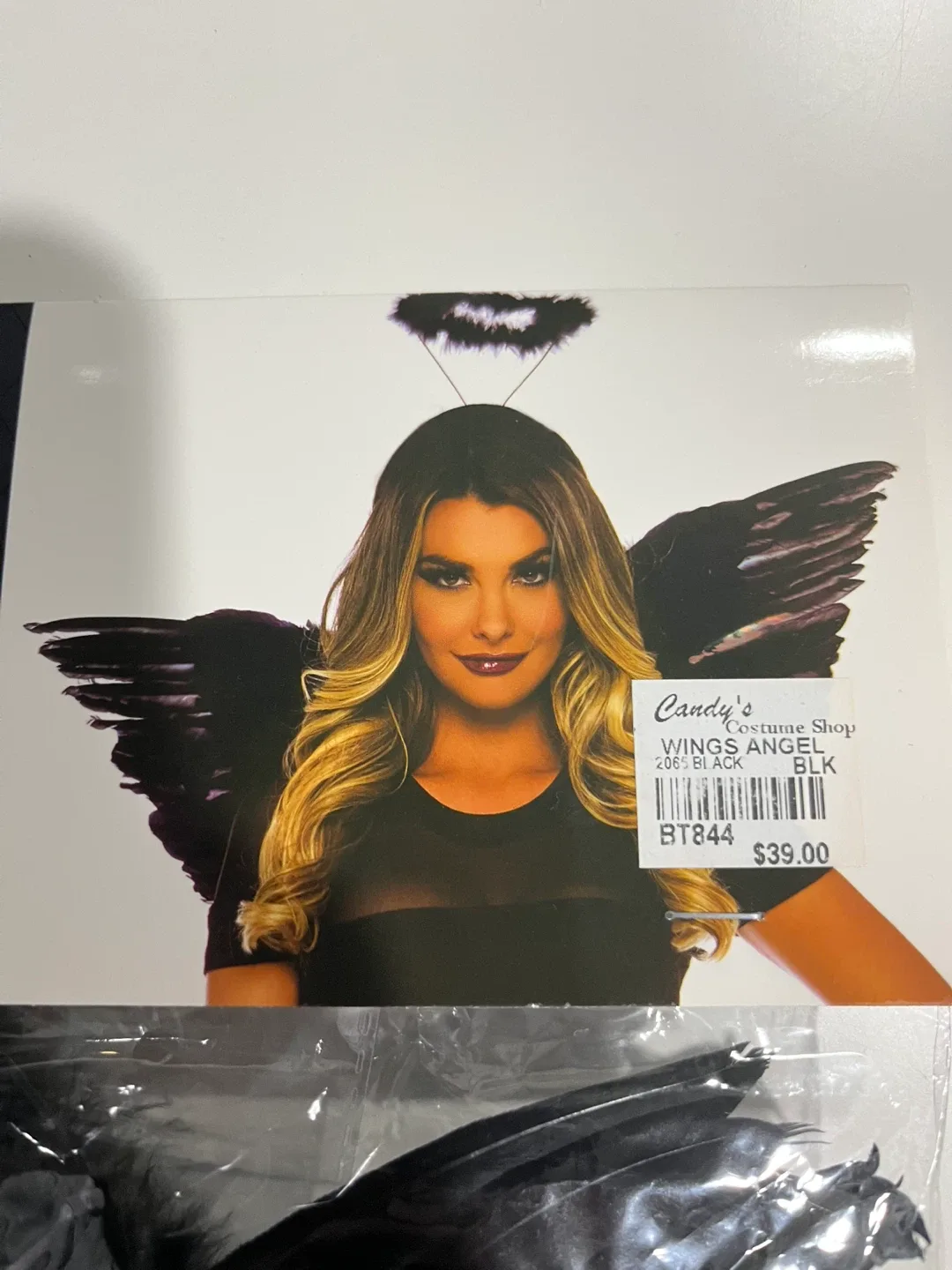 NEW Black Feather Wings with Halo