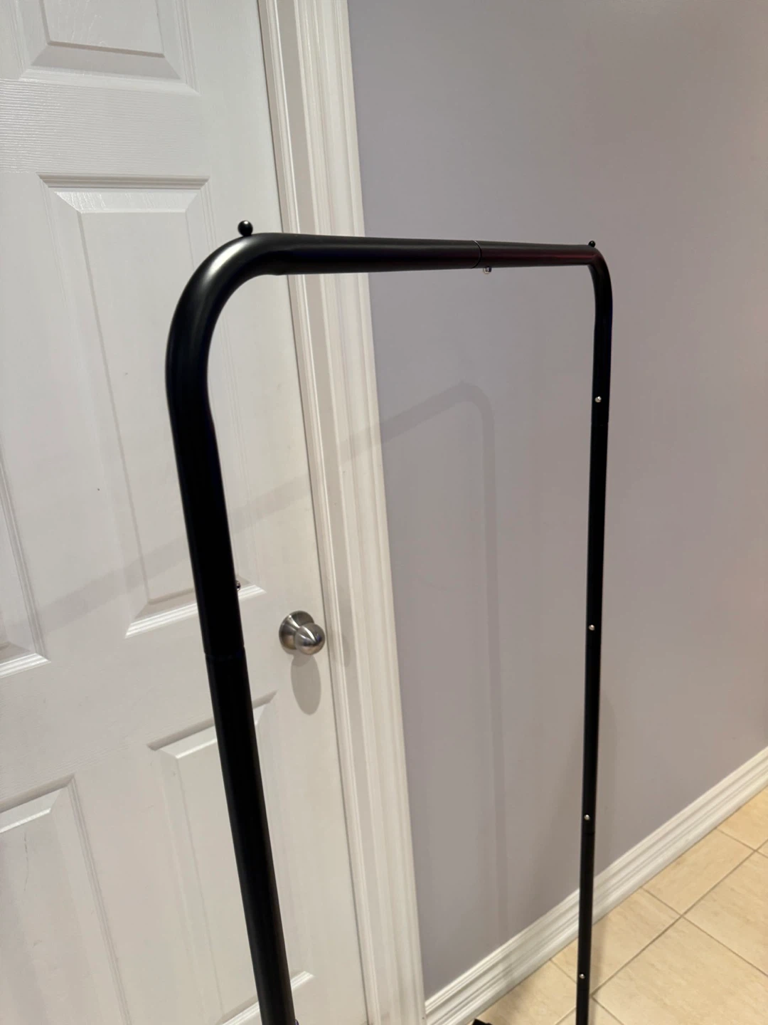 Black Metal Garment Rack with Wheels - photo 2