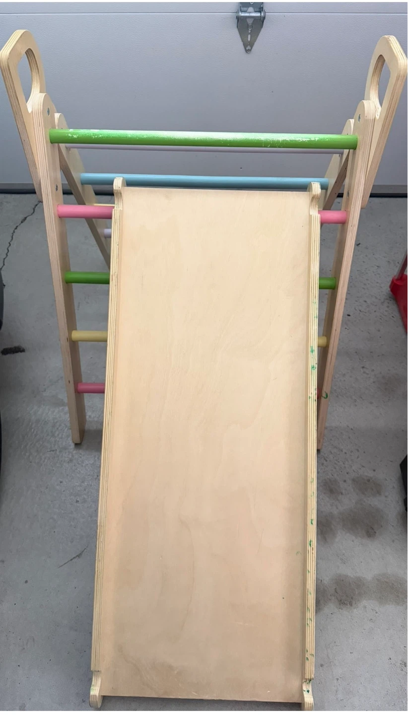 Wooden Climbing Triangle with Rock Wall and Arch - photo 2