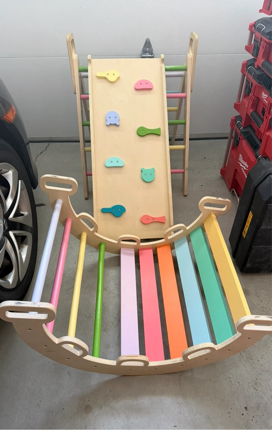 Wooden Climbing Triangle with Rock Wall and Arch - photo 5