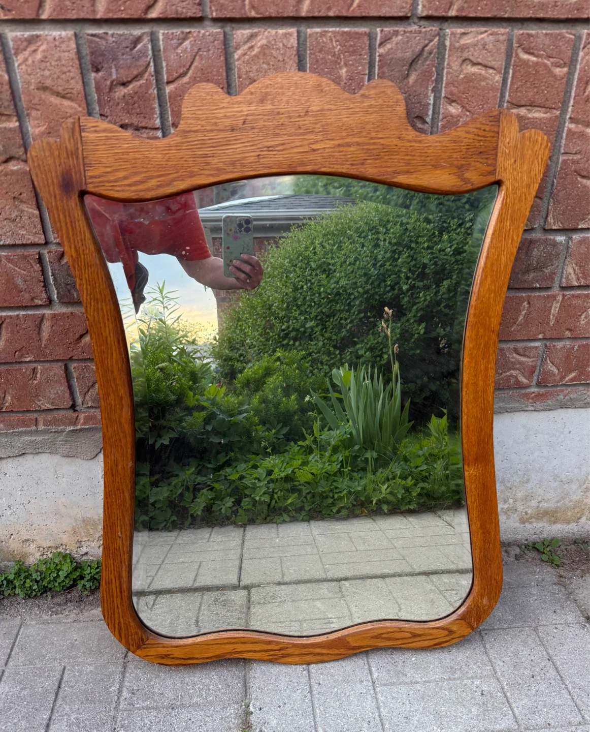Vintage Wood Framed Mirror - photo 2