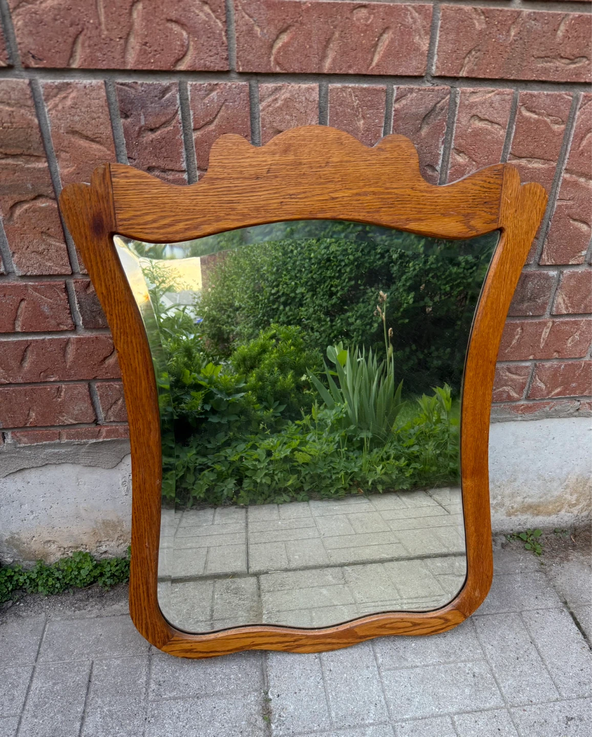 Vintage Wood Framed Mirror