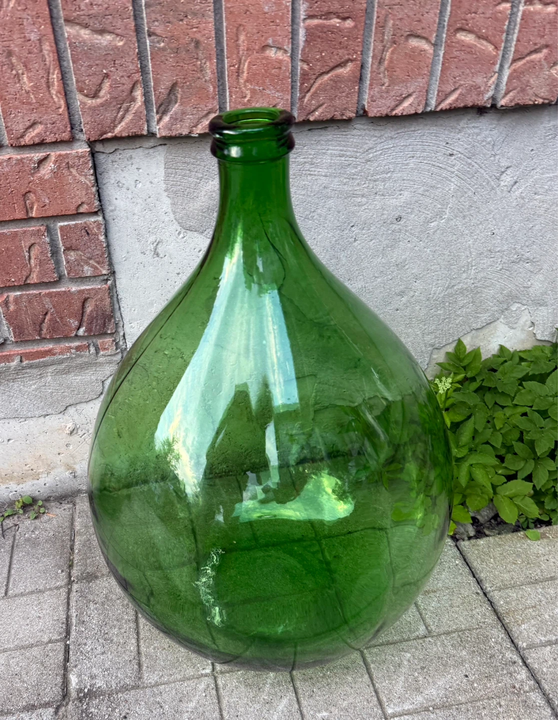 Large Green Glass Bottle - photo 2