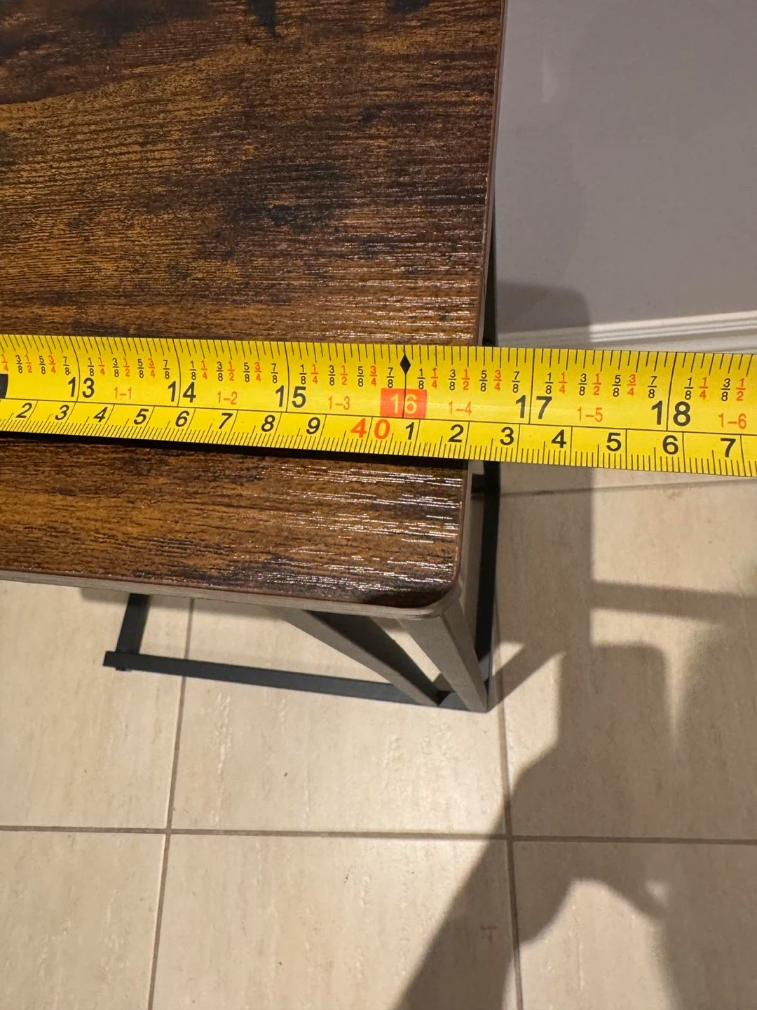C-Table Side Table with Rustic Wood Top - photo 4