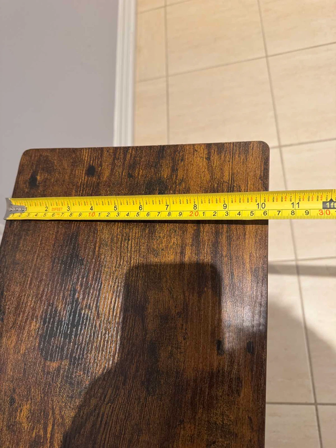 C-Table Side Table with Rustic Wood Top - photo 5