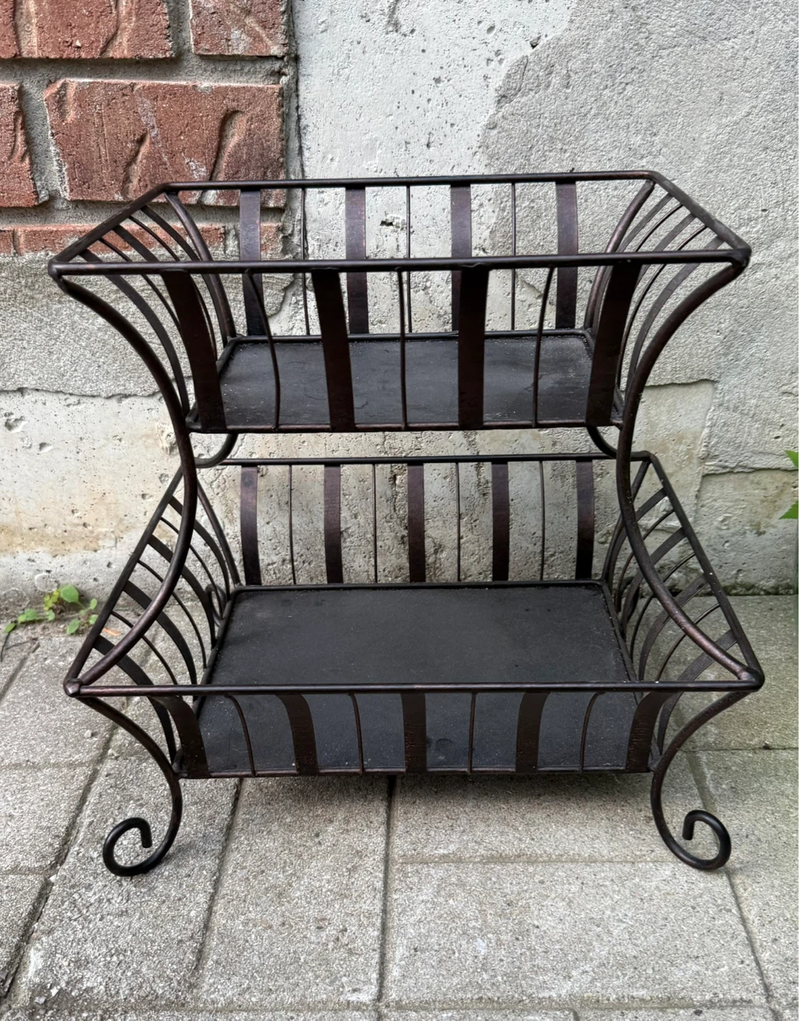 Two-Tier Metal Basket Stand - photo 2