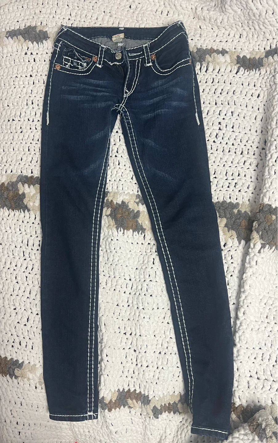 True Religion Jeans - Dark Wash with White Stitching