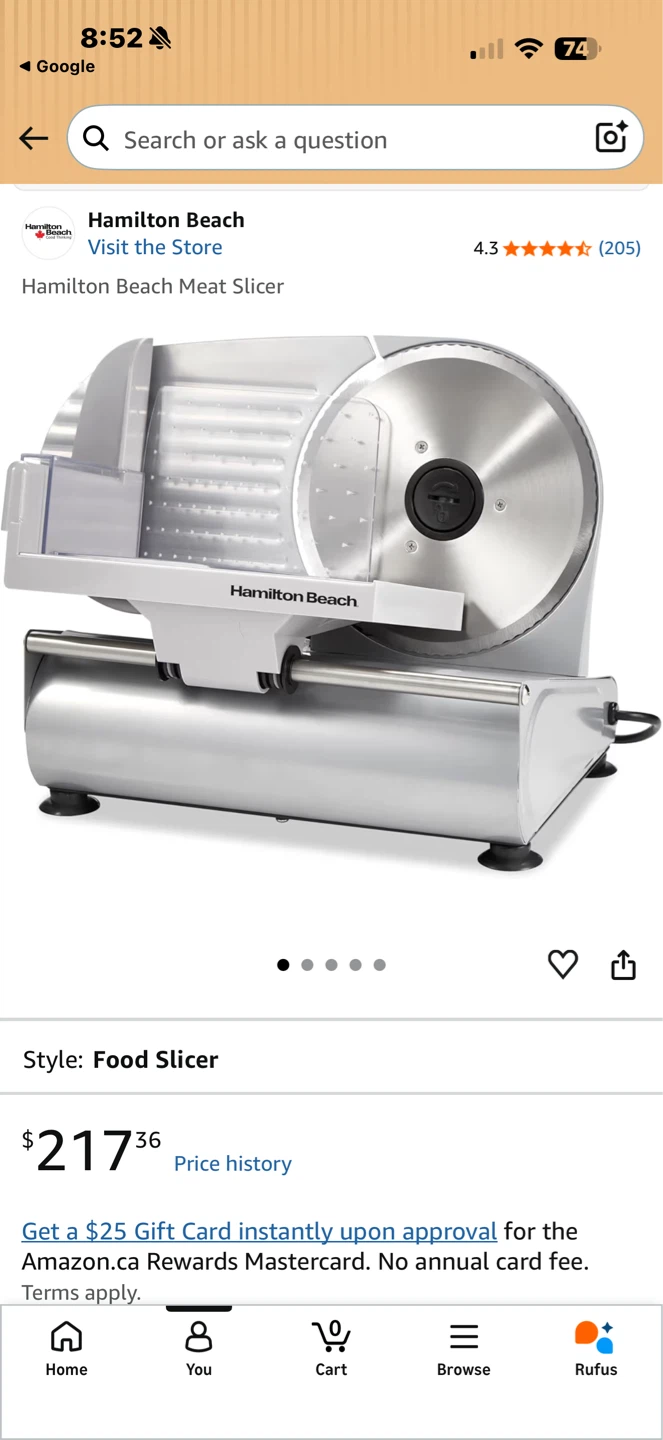 Hamilton Beach Meat Slicer