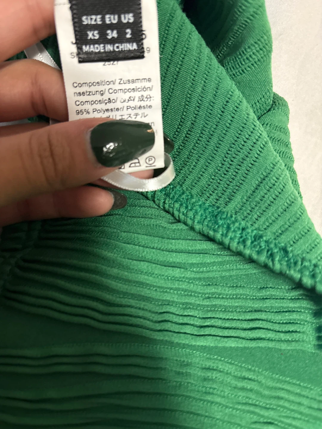 Green Textured Bandeau Top - XS - photo 2