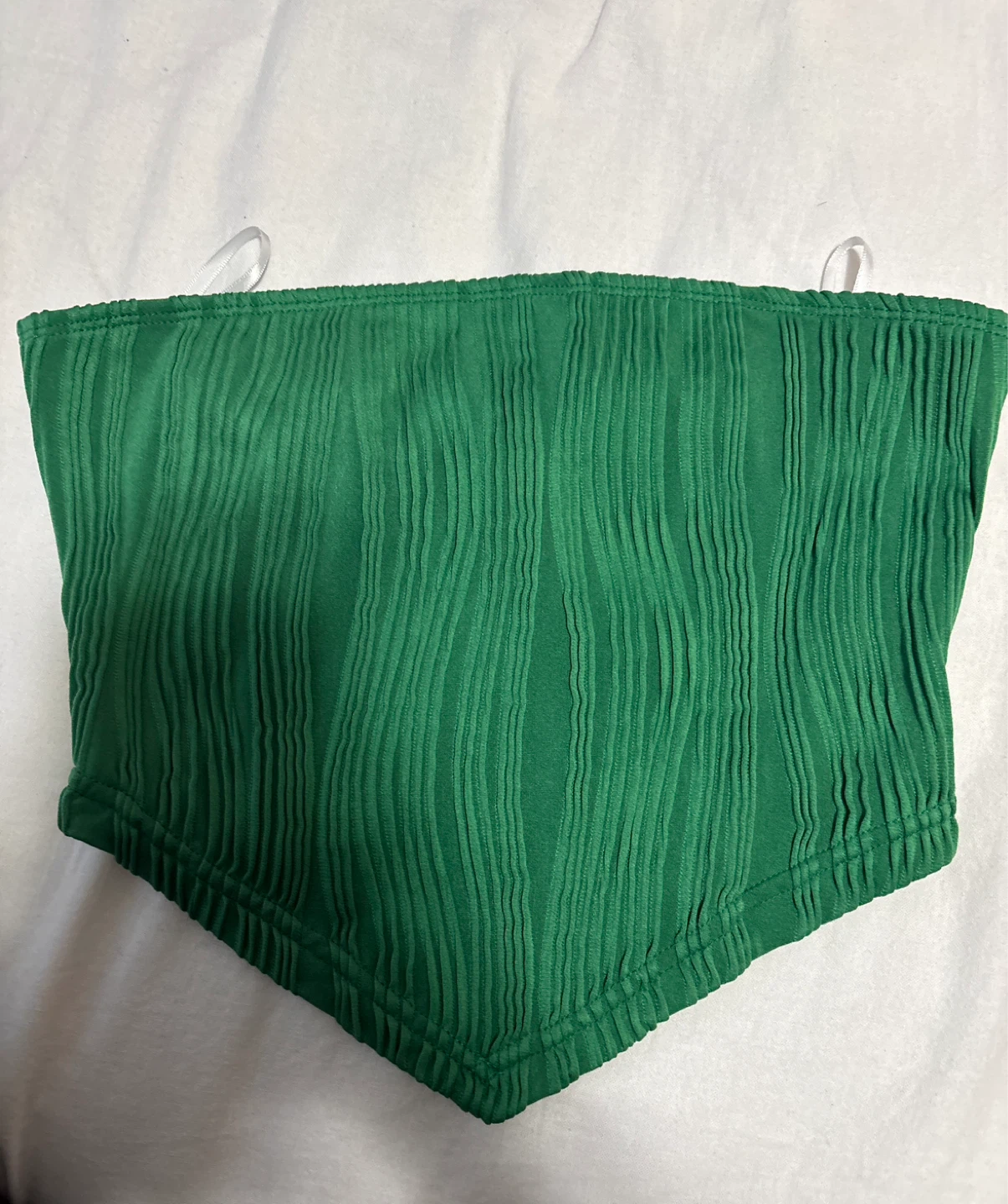 Green Textured Bandeau Top - XS