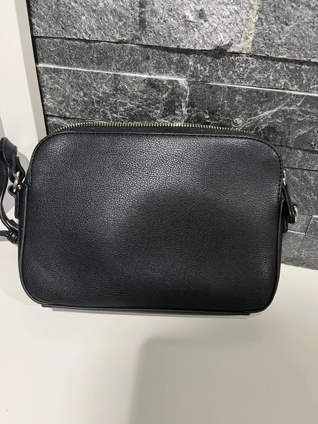 Black Faux Leather Crossbody Bag - photo 2
