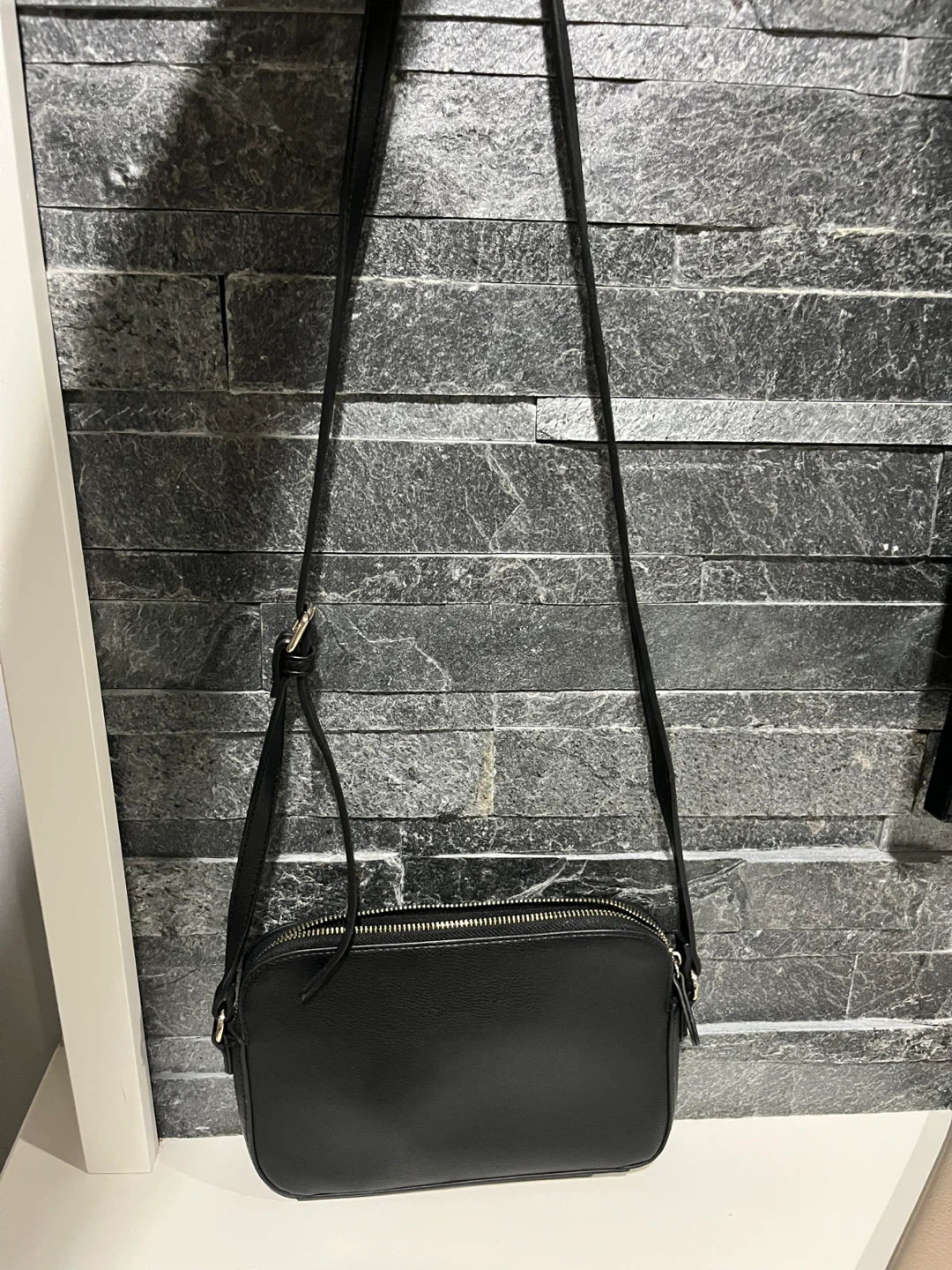 Black Faux Leather Crossbody Bag - photo 3