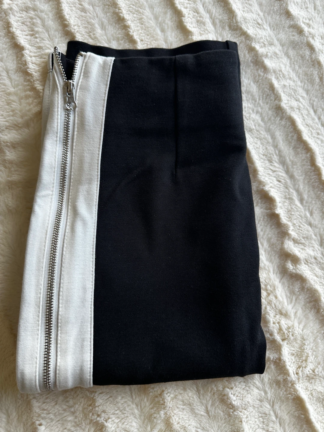 Revamped by Sirens Black Pencil Skirt with White Stripe Detail