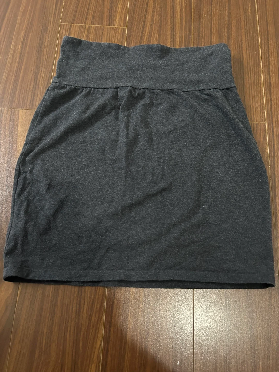 Charcoal Grey Jersey Knit Mini Skirt - photo 2