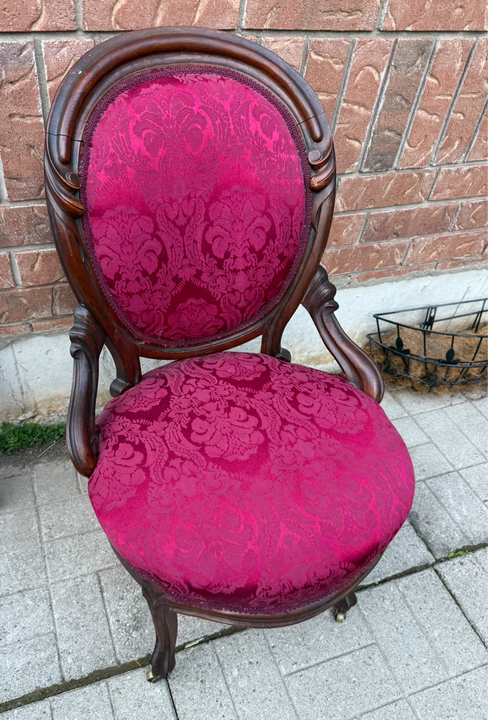 Vintage Ornate Upholstered Accent Chair