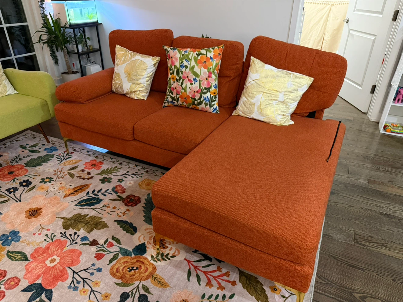 Orange Sectional Couch