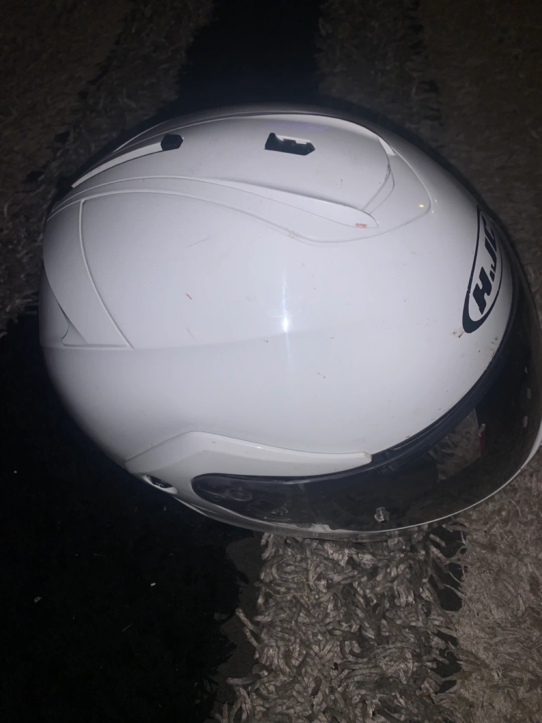 White HJC Motorcycle Helmet - photo 2