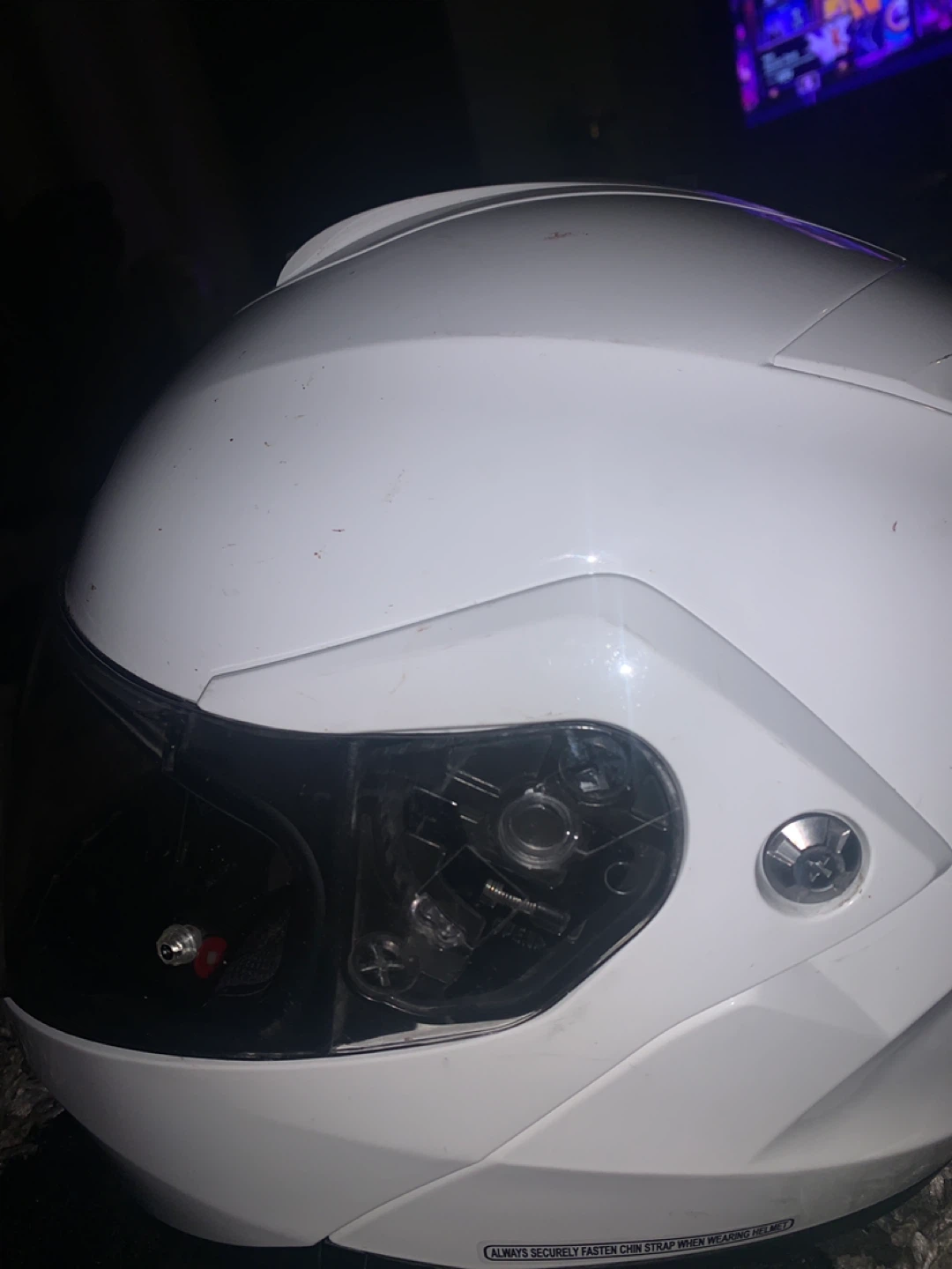 White HJC Motorcycle Helmet - photo 3