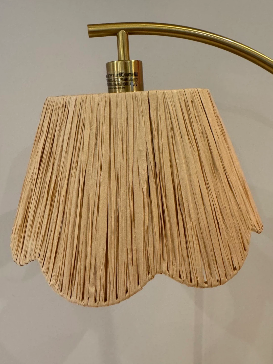Gold Arc Floor Lamp with Textured Shade - photo 4