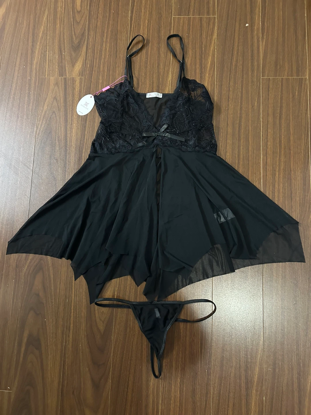 Black Lace Babydoll Lingerie Set