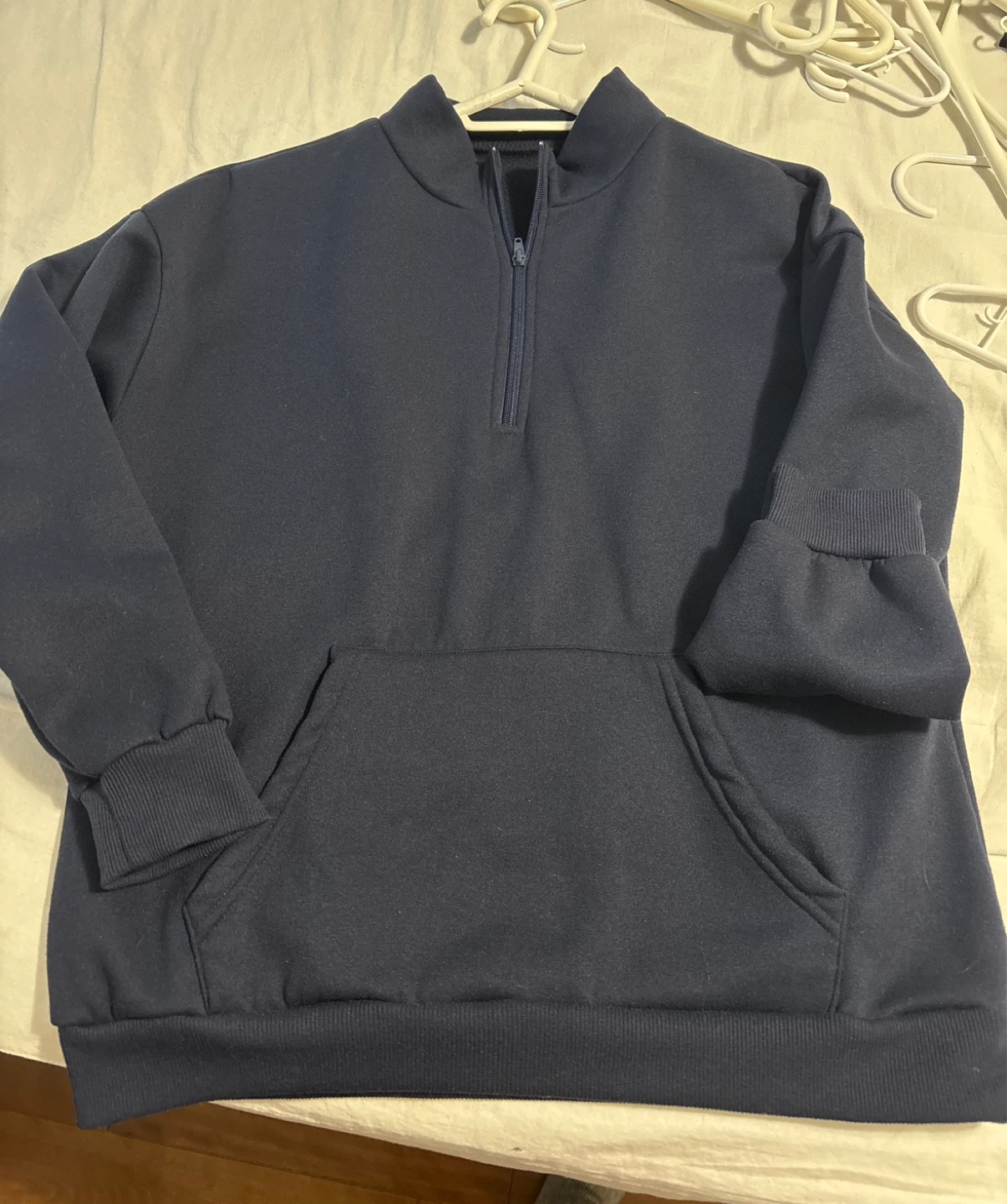 Navy Blue Pullover Fleece Sweatshirt