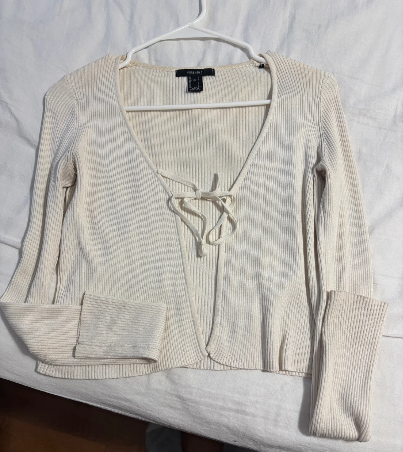 Forever 21 Ribbed Tie-Front Cardigan