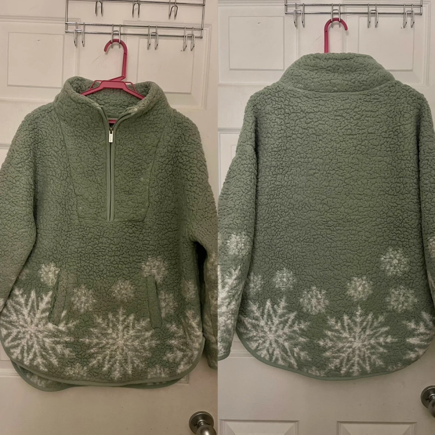 Women's Fleece Pullover with Snowflakes