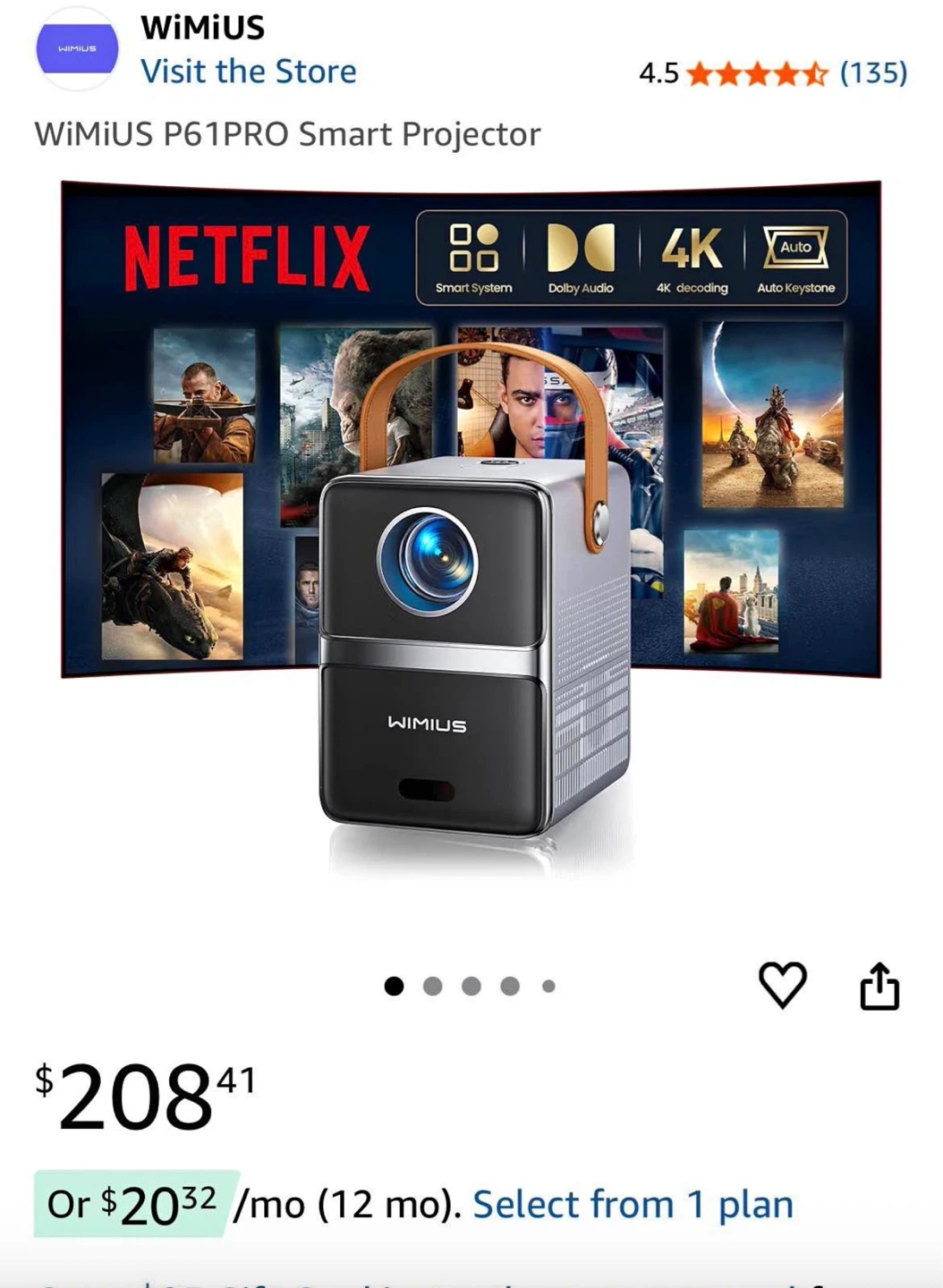WiMiUS P61 Smart Video Projector