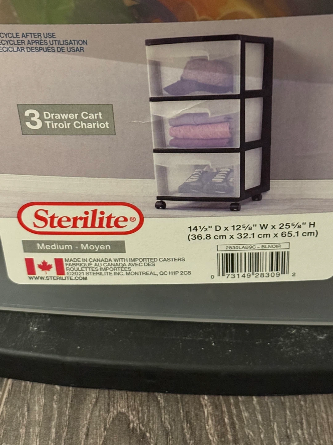Sterilite 3 Drawer Cart - photo 2