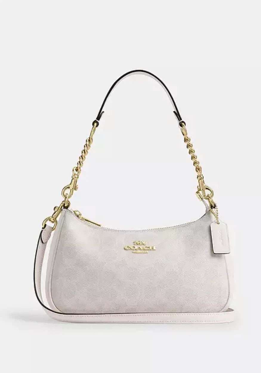 Sac à main Coach blanc avec logo monogramme