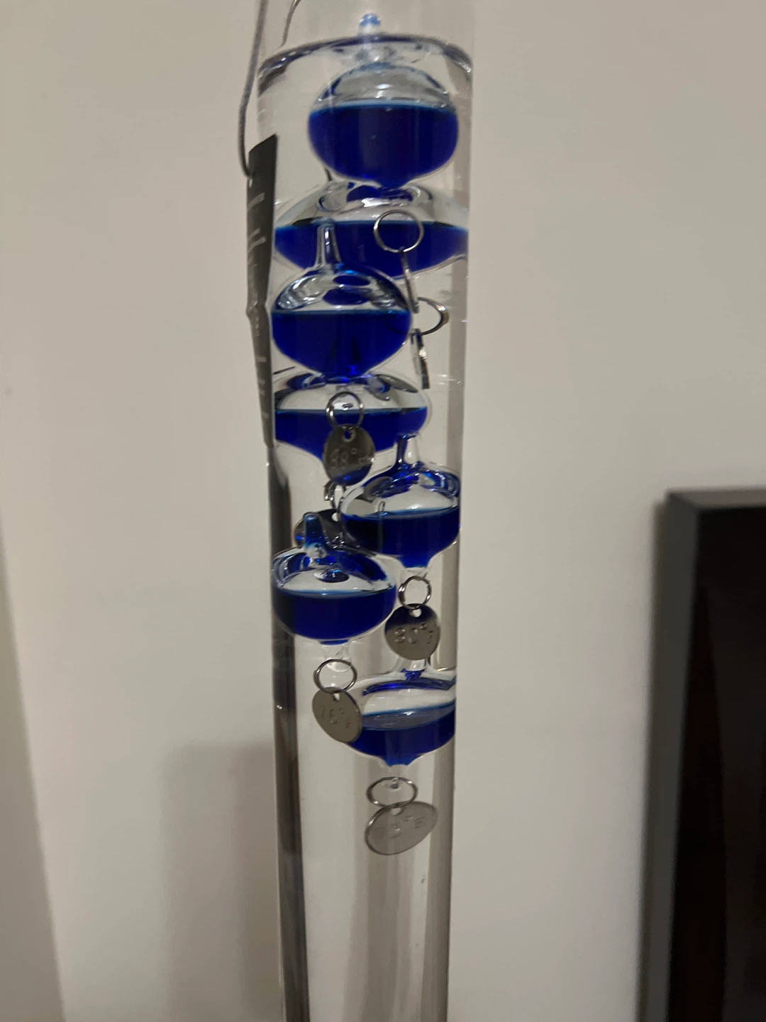 Galileo Thermometer with Blue Liquid Balls - photo 4