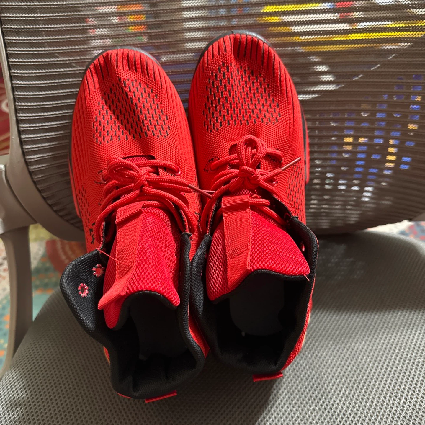 Red High-Top Basketball Shoes - photo 2