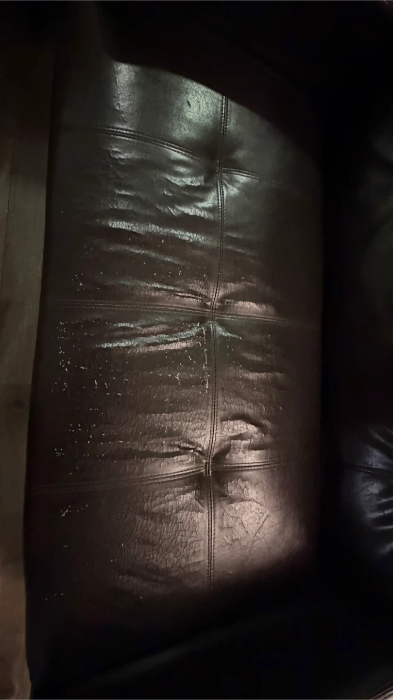 Dark Brown Leather Loveseat - photo 4