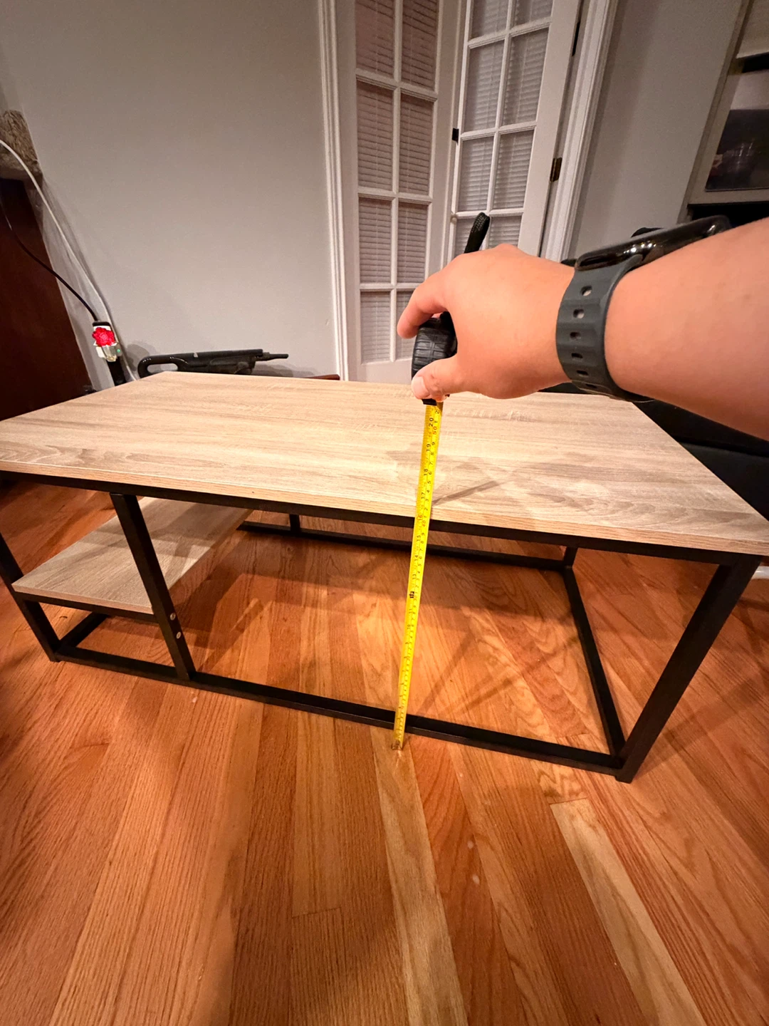 Modern Wood Grain Coffee Table with Shelf - photo 4
