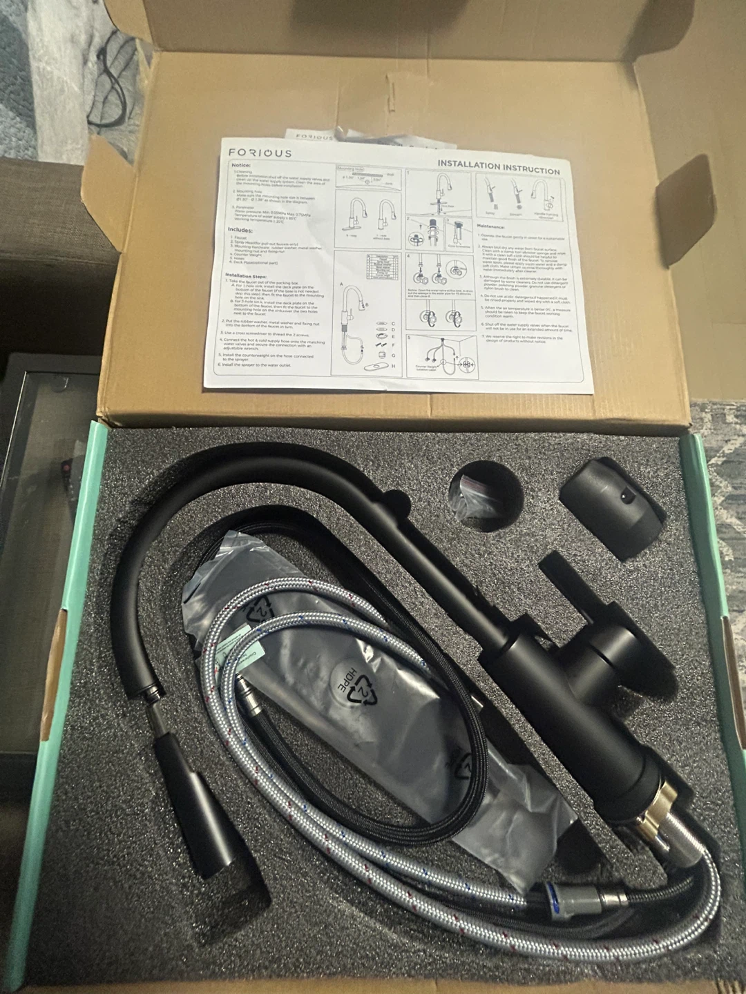 Kitchen Pull Down Faucet - Black