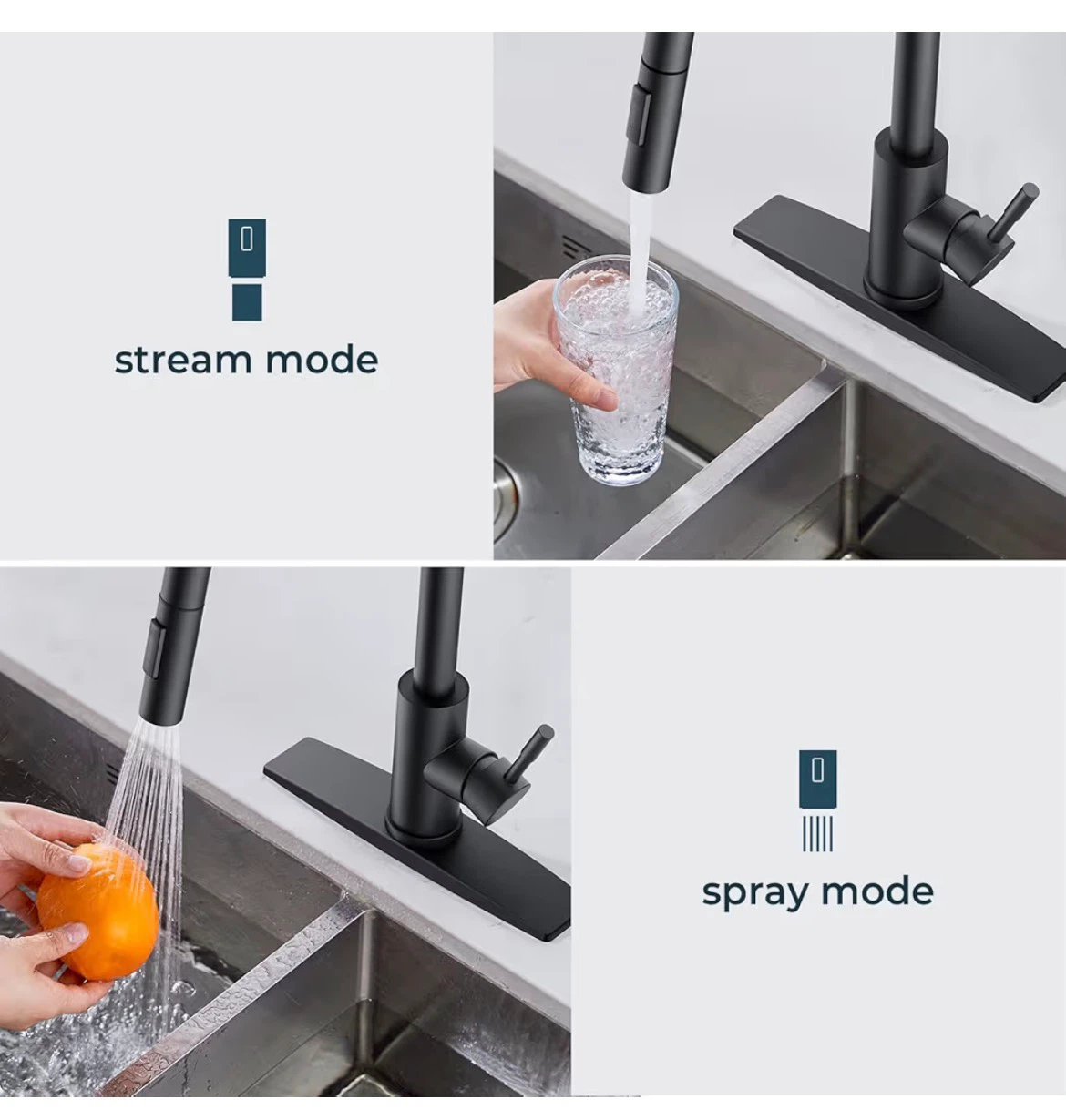 Kitchen Pull Down Faucet - Black - photo 5