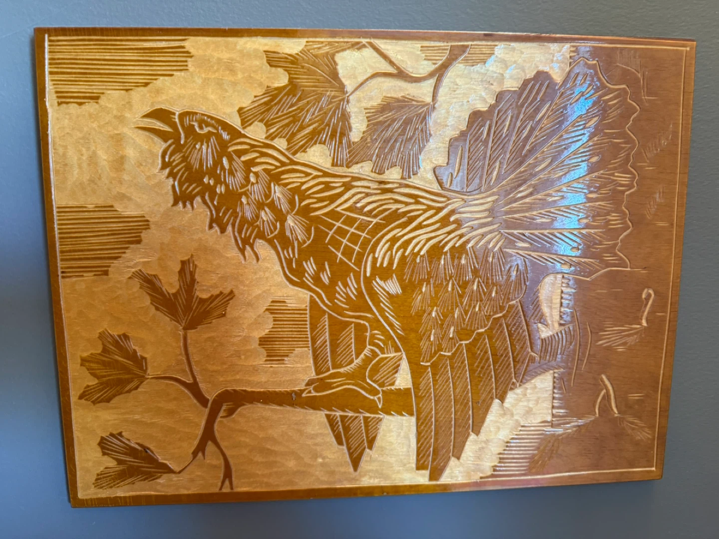 Vintage Wood Carving - Bird on Branch