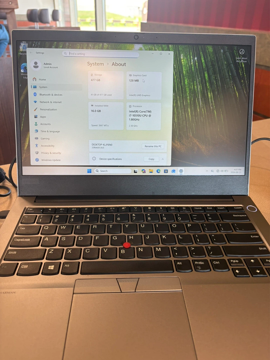 Lenovo Thinkpad e14 10th Gen i7  512ssd 10th gen 16gb ram - photo 3