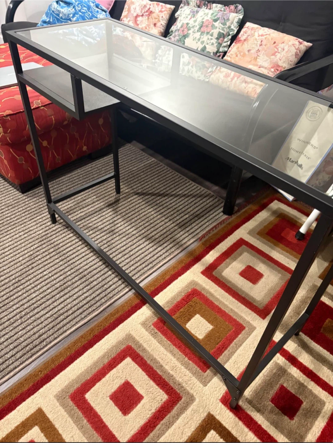 Modern Console Table with Glass Top - photo 2