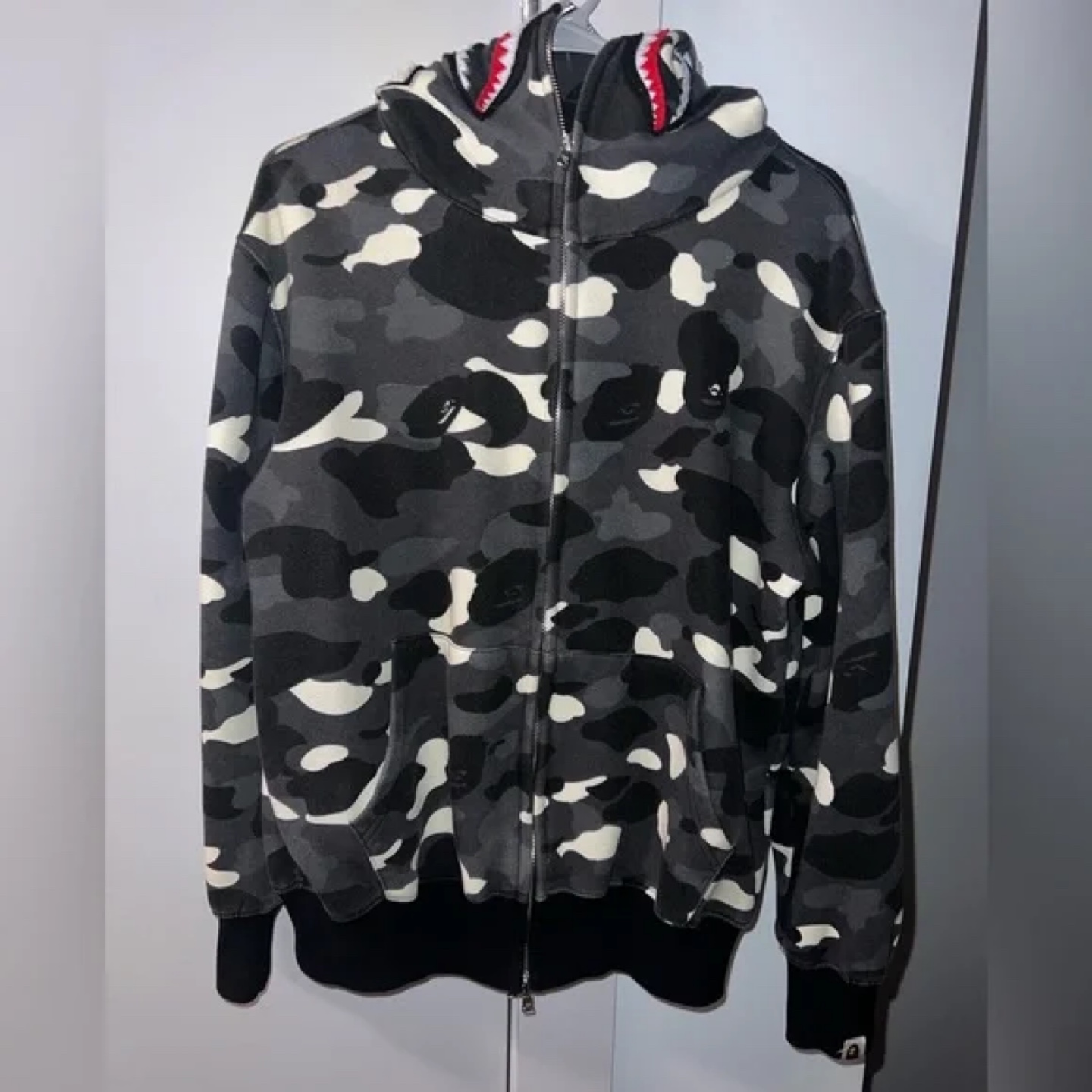 BAPE Full Zip Hoodie - Grey Camo